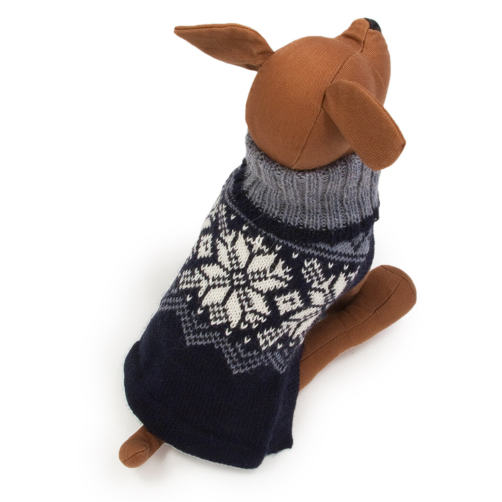 犬のアルパカ ミッドナイト スノーフレーク セーター