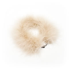 Feather Fur Necklace [Beige]