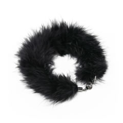 Feather Fur Necklace [Black]