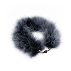 Feather Fur Necklace [Blue Gray]