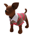 犬服のラガー シャツ [ピンク/ブラウン]
