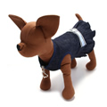 犬服のクラッシック デニム ドレス