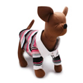犬服のストライプト ポロシャツ [ピンク]