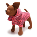 犬服のカモフラ フーディ ダウン ジャンパー[ピンク]